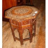 Moorish inlaid octagonal folding table