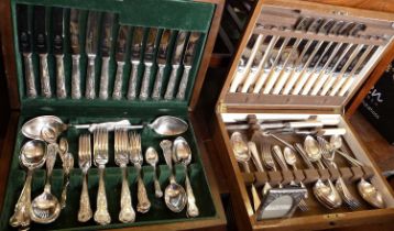 Two canteens of silver plated cutlery