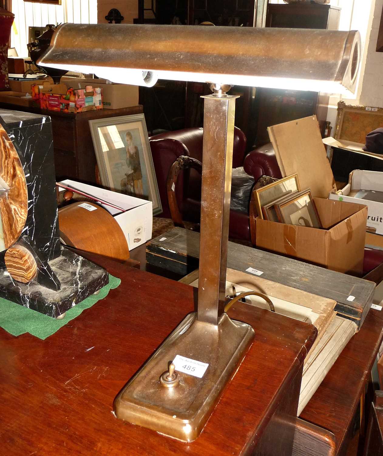 Art Deco style bronzed banker's desk lamp - Image 2 of 2