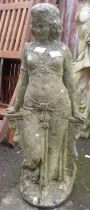 Stonework garden statue. 30" tall