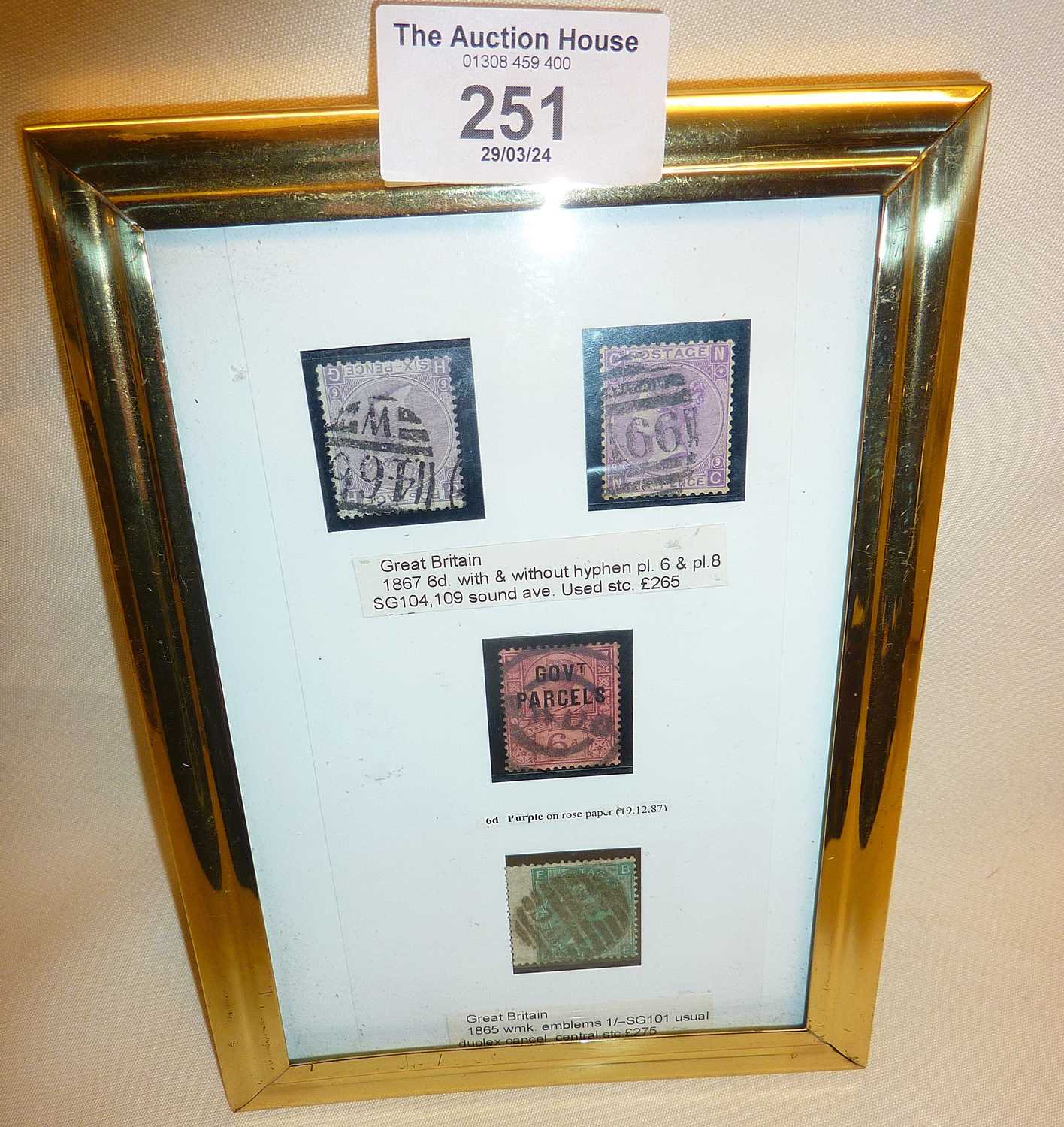 QV collection of four early stamps (framed)