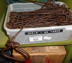 Antique steel 22yd chain for measuring cricket pitches etc