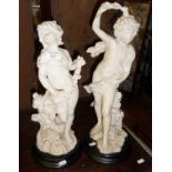 Art Nouveau style cherub statuettes, approx. 49cm high