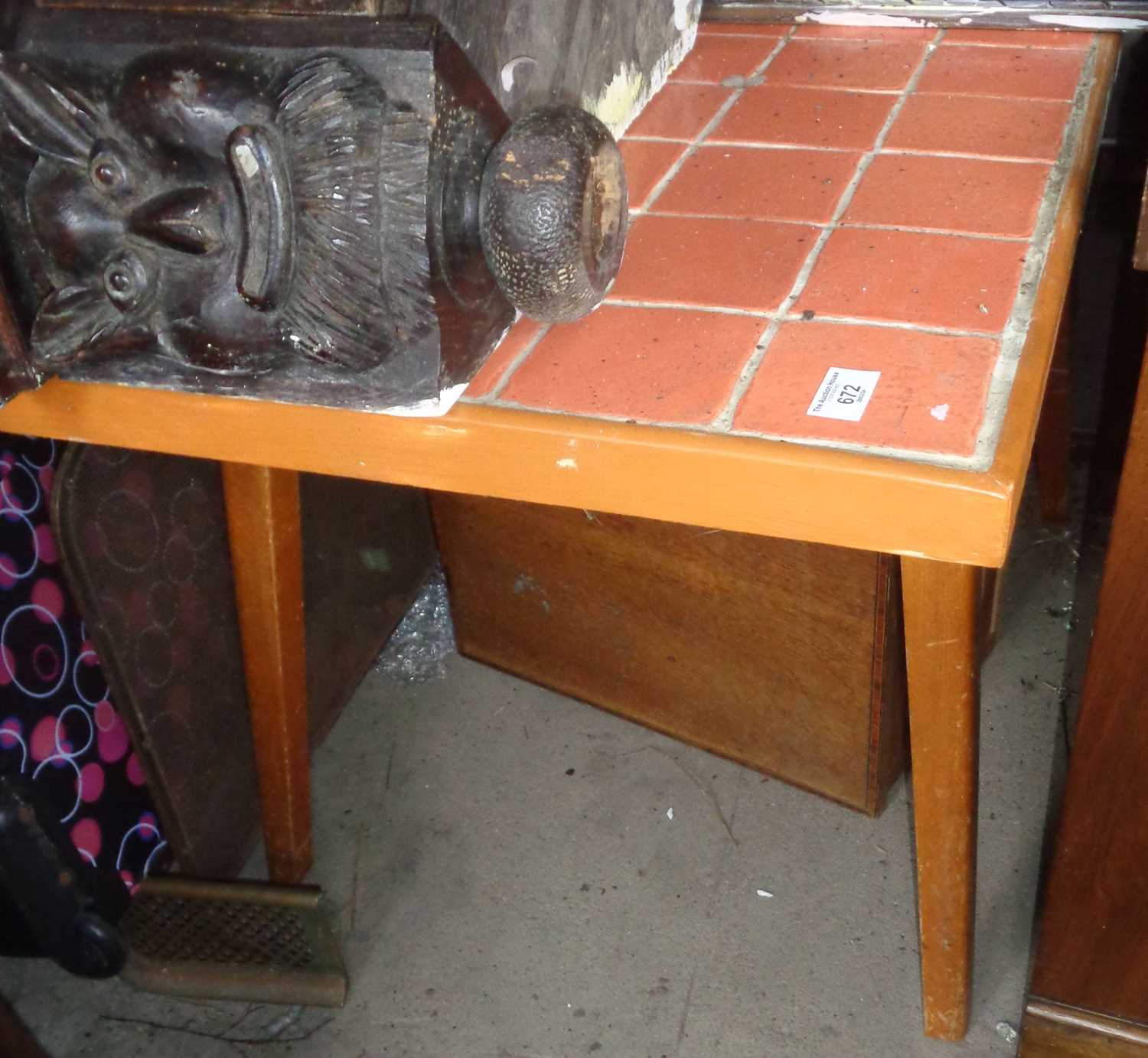 Mid-century tile top kitchen table - Image 2 of 2
