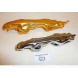 Two Jaguar type classic car hood ornaments