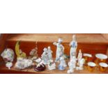 Collection of assorted china ornaments and figurines, inc. Lladro pigs