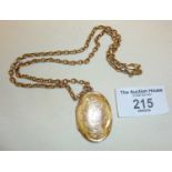 9ct gold belcher chain with 9ct gold gront and back locket. Chain only approx. 5g and 44cm long
