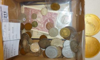 Old coins and medallions, some silver