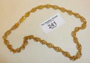 14ct gold fancy chain necklace, approx. 42cm long and 10.5g