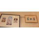 Triptych of colour prints of Venice after G Biasin, and a similar triptych, signed