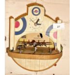 Novelty automaton cuckoo clock "RAF Battle of Britain 90th Anniversary" of the hangar at Scampton