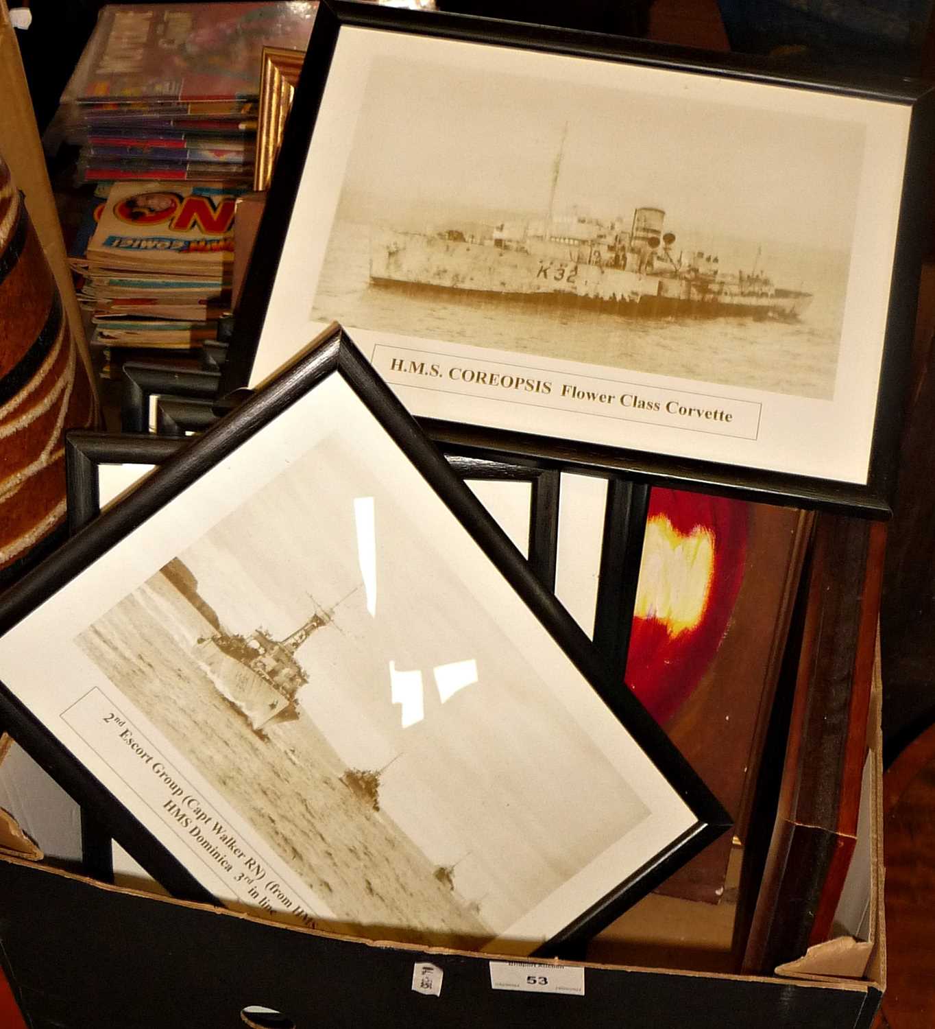 Seven framed photoprints of Naval warships & others - Image 4 of 4
