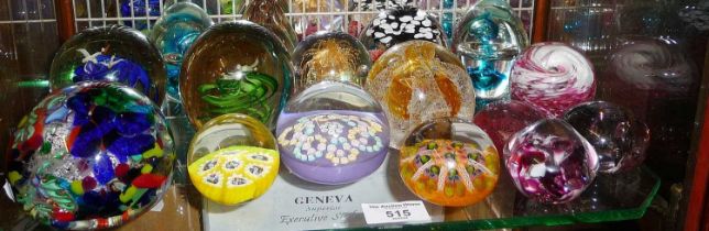 Millefiore and other glass paperweights. Makes include Caithness Congratulations, and Strathearn