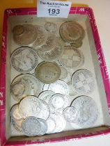 British silver coins, total weight approx 277g