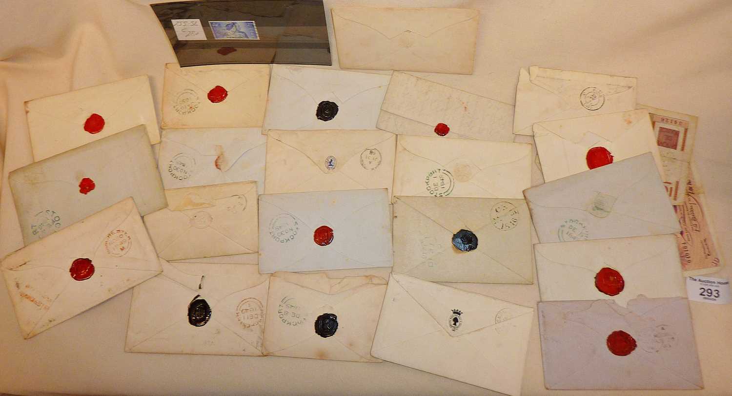 Postal History: Old envelopes, letters, some with Penny Red stamps and wax seals, etc. - Image 2 of 4