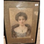 A pastel portrait of a woman by Maud West Watson (1865-1945), some foxing to mount
