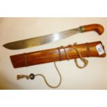 Kachin Dha Burmese sword in wooden scabbard (approx. 43cm long)