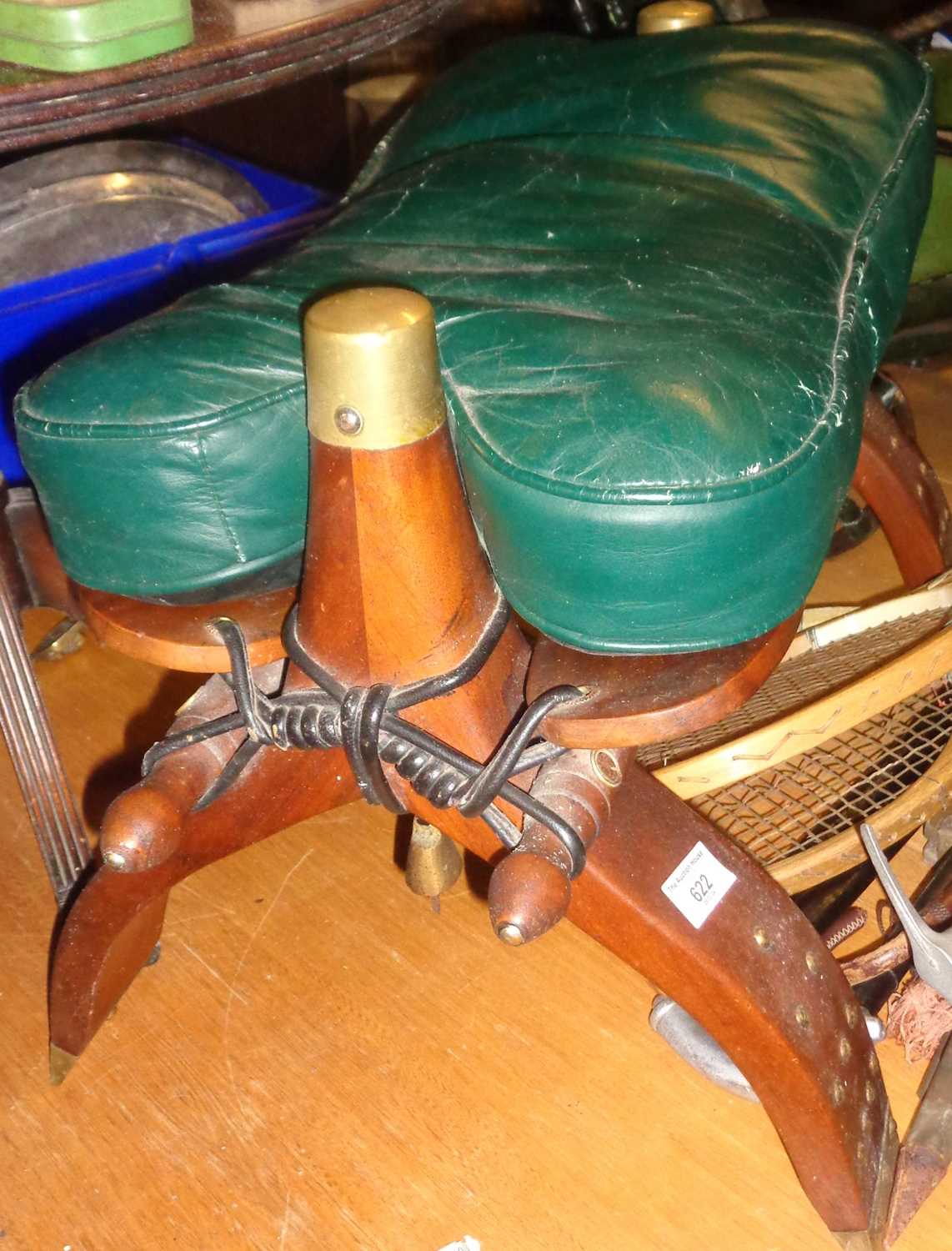 Vintage camel saddle seat stool - Image 2 of 2