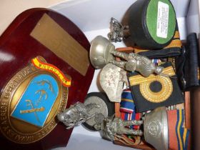 Chas Stadden and Barton miniatures military figures, medal ribbons, a few badges, etc.