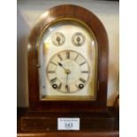 19th c. dome top mantle clock by Listertons of Newcastle, a silvered dial with seconds and chimes