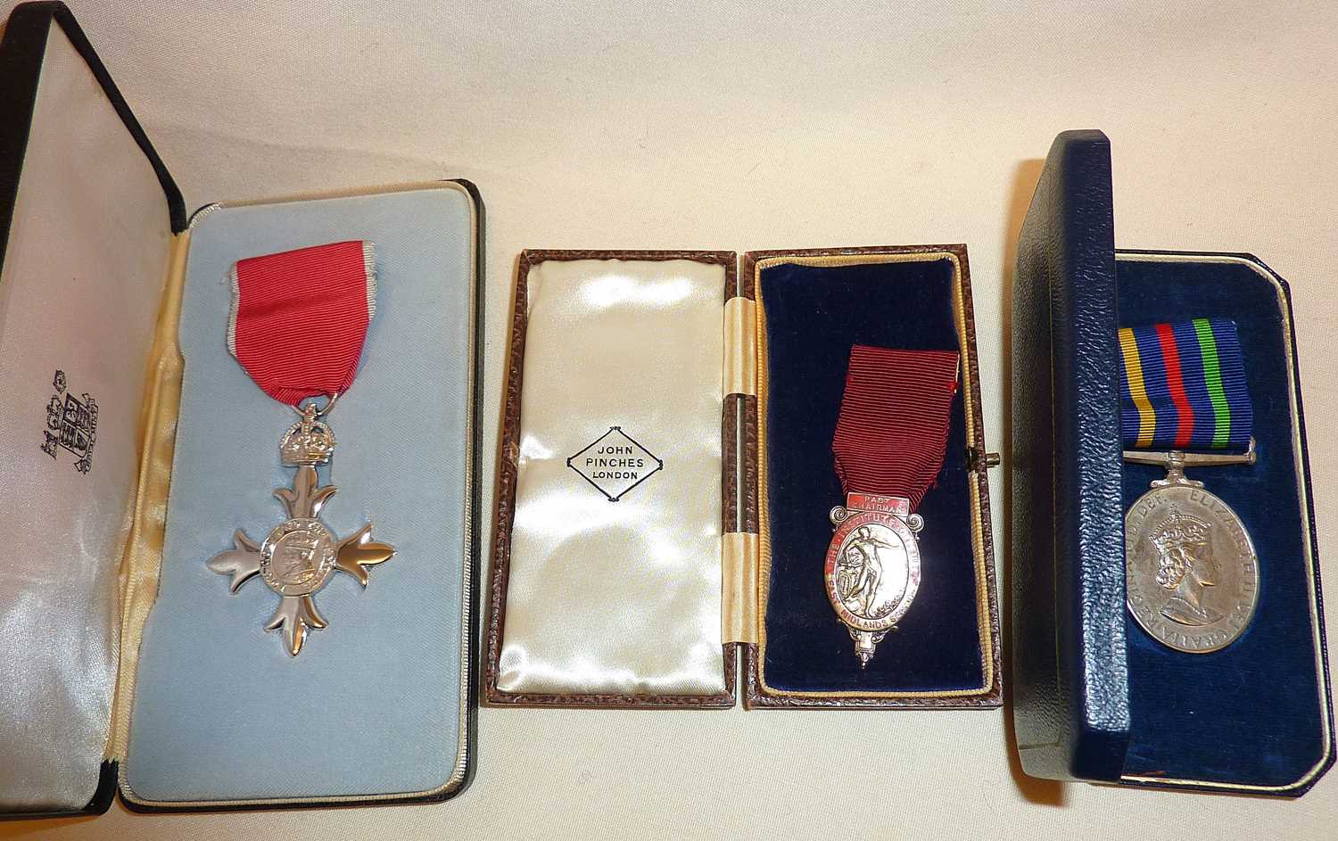 MBE medal in case, ERII Civil Defence Long Service medal and documents and ephemera relating to an - Image 3 of 6