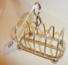 Silver toast rack hallmarked for Sheffield, 1924, maker TB & S, weight approx 83g