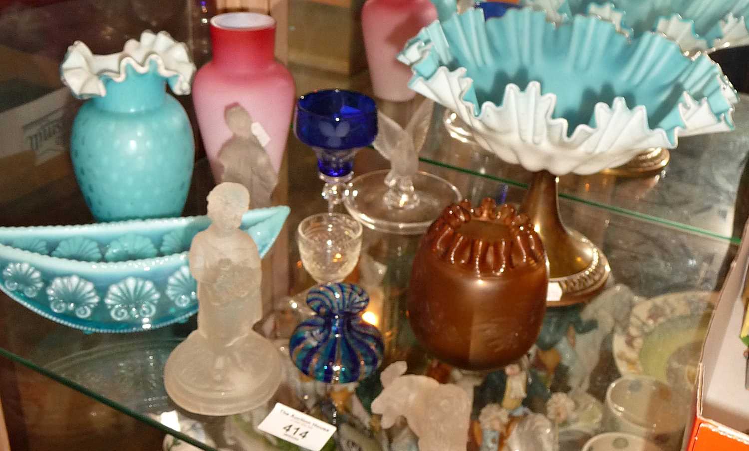 Collection of assorted glassware, inc. satin glass, smoked glass figurines, etc. - Image 2 of 2