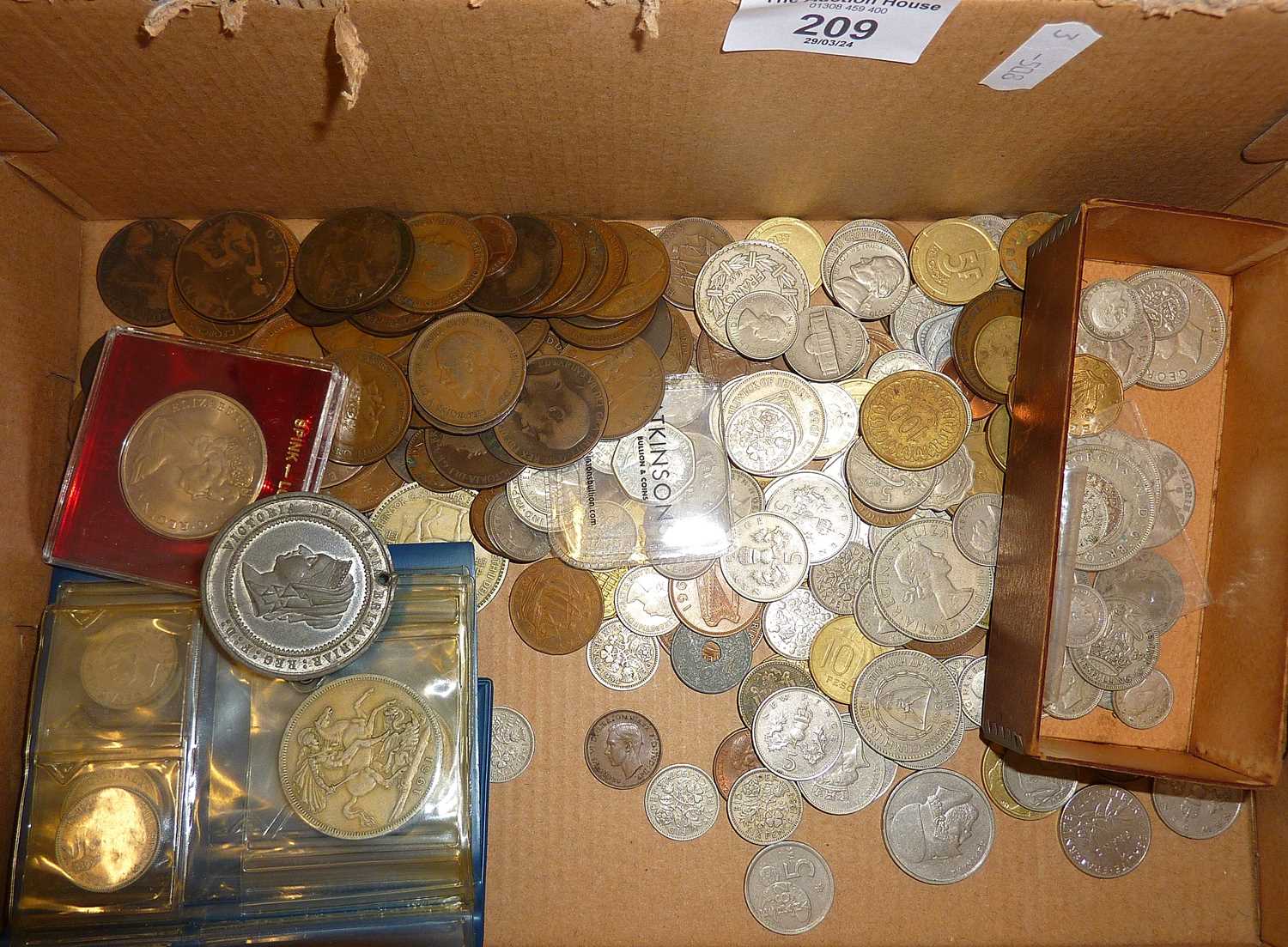 Good collection of coins, inc. a 1951 crown, some silver coins, etc.