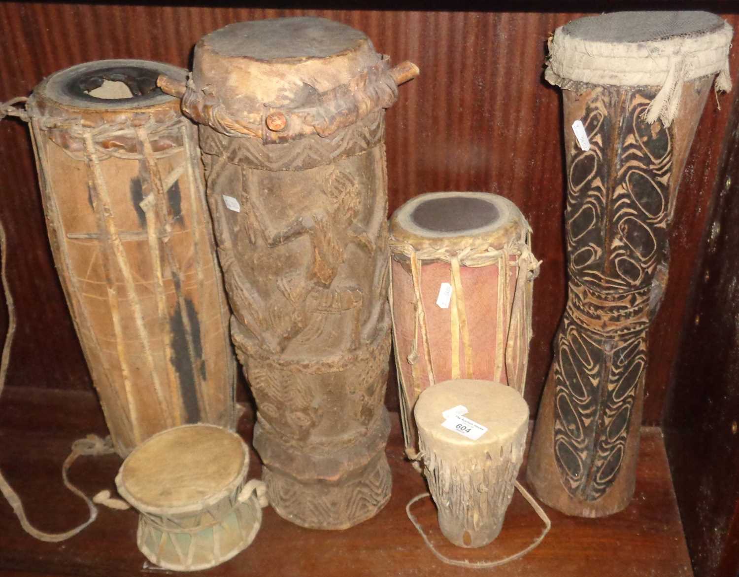 Tribal Art - six various African drums