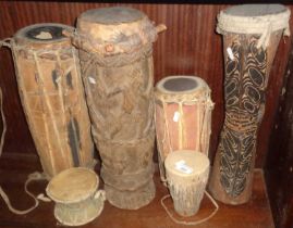 Tribal Art - six various African drums