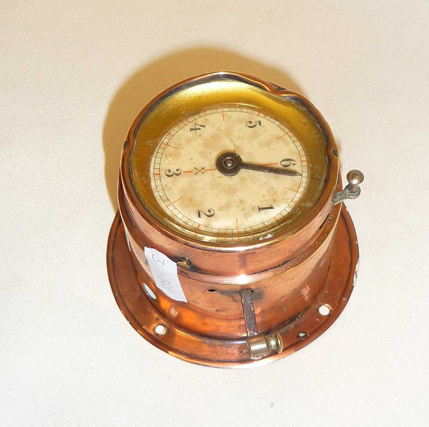 Naval copper covered 6 minute timer clock, possibly from a submarine - Image 3 of 4