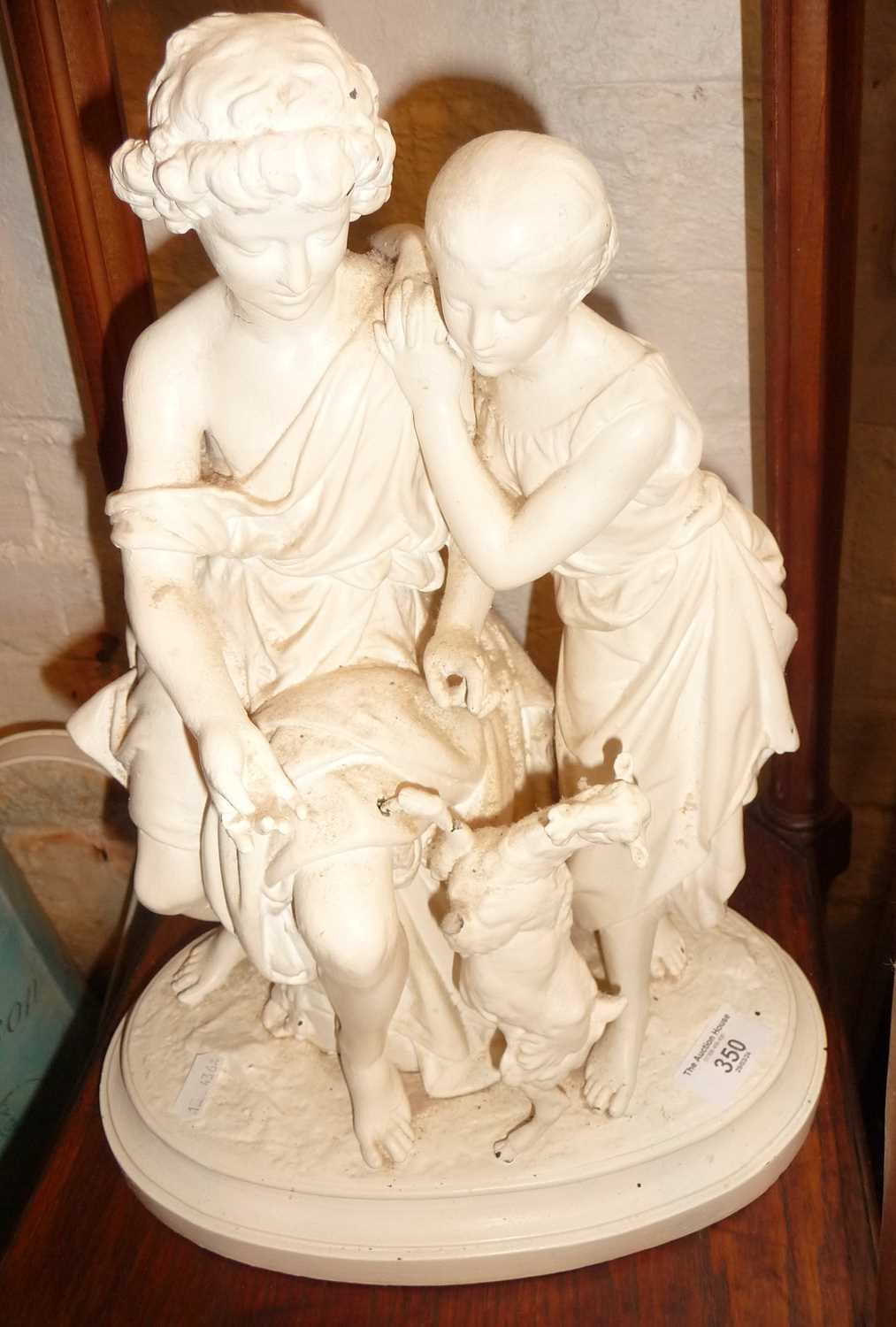 Victorian painted spelter group (A/F) - Image 2 of 2