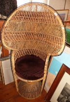 Vintage rattan work Peacock armchair