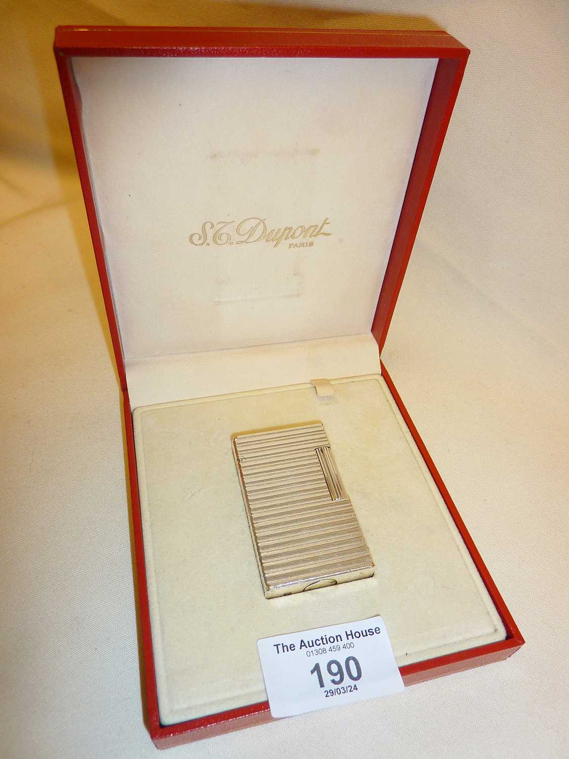 S.T. Dupont Sterling silver lighter in original leather and velvet-lined case - Image 4 of 4