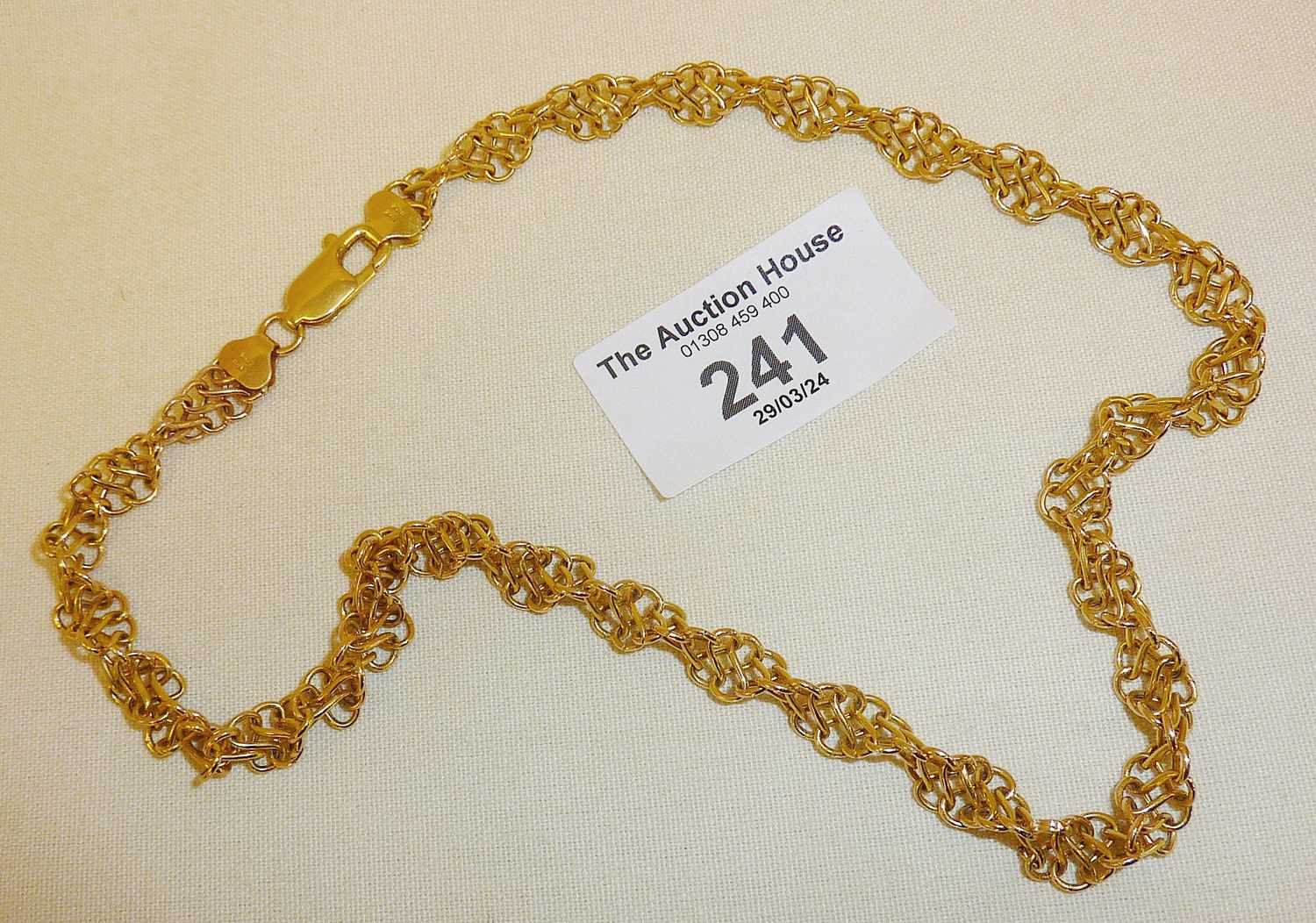 14ct gold fancy chain necklace, approx. 42cm long and 10.5g - Bild 2 aus 2