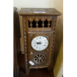 Small Continental carved wood cupboard clock