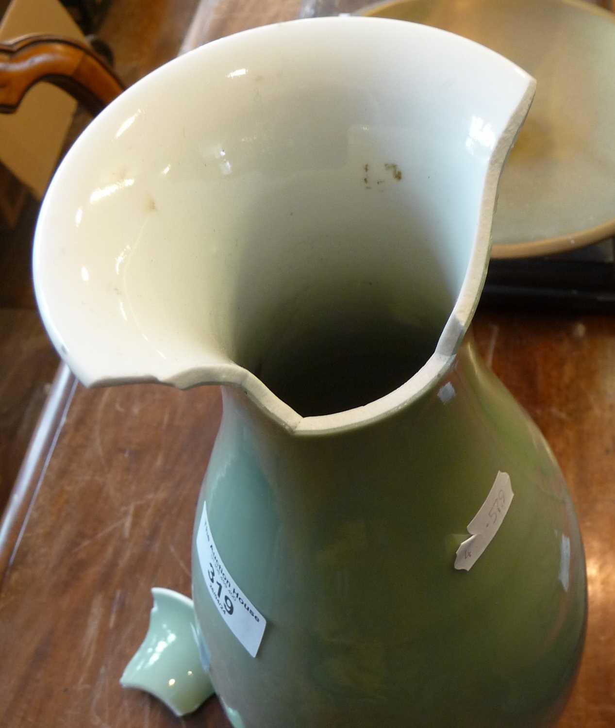 Chinese celadon vase, 34cm (A/F) - Image 2 of 3