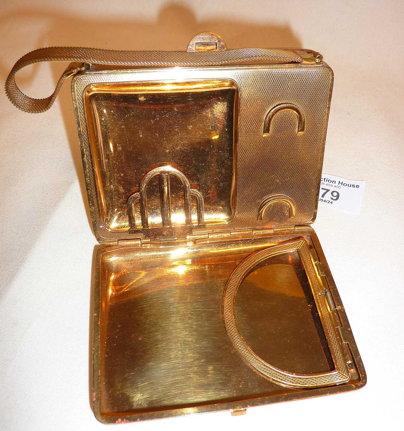 Vintage Burlington minaudiere in the form of a miniature handbag. One side for keeping one's - Image 3 of 5