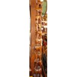 African carved hardwood sculpture of 10 elephants standing on each other, 6ft tall