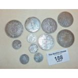 Old silver coins, approx. 77g