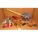 Triang "HiWay" crane and several diecast vehicles etc.