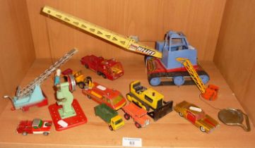 Triang "HiWay" crane and several diecast vehicles etc.