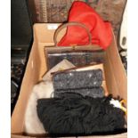 Vintage clothing - assorted ladies designer evening and hand bags, etc.