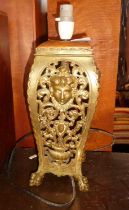 Brass openwork table lamp base in the Rococo style, approx. 40cm high