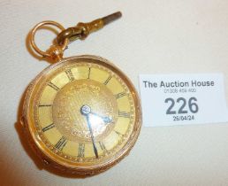 Victorian 18ct gold cased pocket watch, approx total weight 55gms