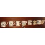 Seven various Limited Edition Wedgwood china tankards designed by Richard Guyatt