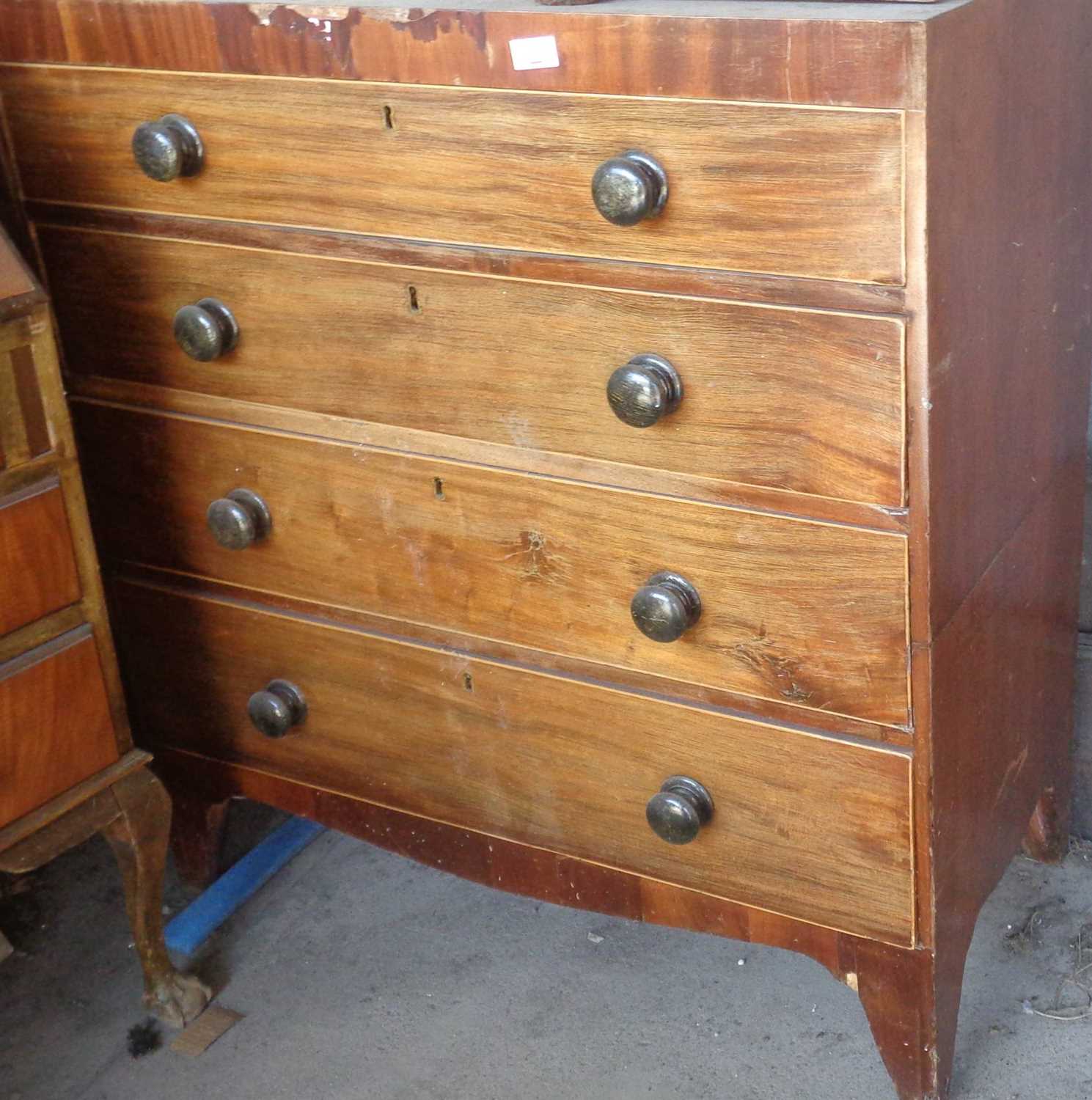 19th c. chest of four drawers