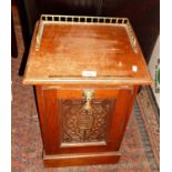 Arts & Crafts carved purdonium or coal box