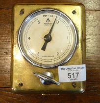 WW2 Rotherham's of Coventry brass cased 5 minute timer with alarm, having a broad arrow military