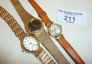 Three vintage ladies wrist watches